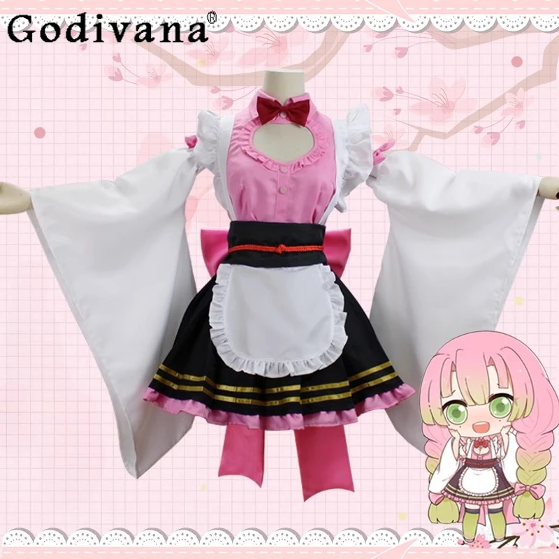 

Anime Cosplay Costume Set Women Uniform Carnival Wig Anime Skirt Suits Female Bow Collar Sweet Pink Skirt Outfits