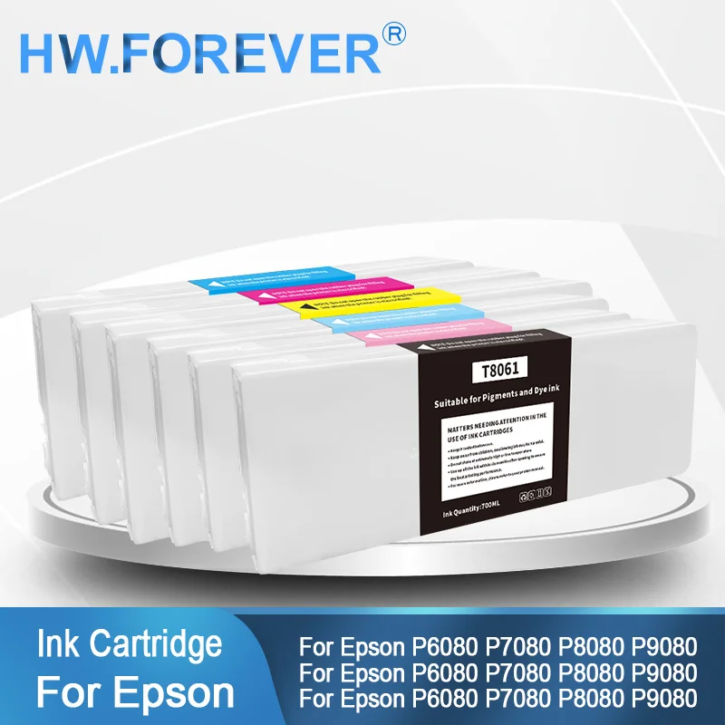 

T8061-T8069 T806A T806B Совместимый картридж для принтеров Epson P6080 P7080 P8080 P9080 с чернильным картриджем с пигментным чипом