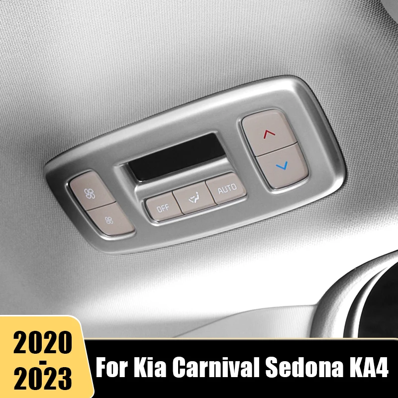 

Carbon Car Top Rear Air Conditioner Switch Button Sequin Sticker Trim Cover For Kia Carnival Sedona KA4 2020 2021 2022 2023