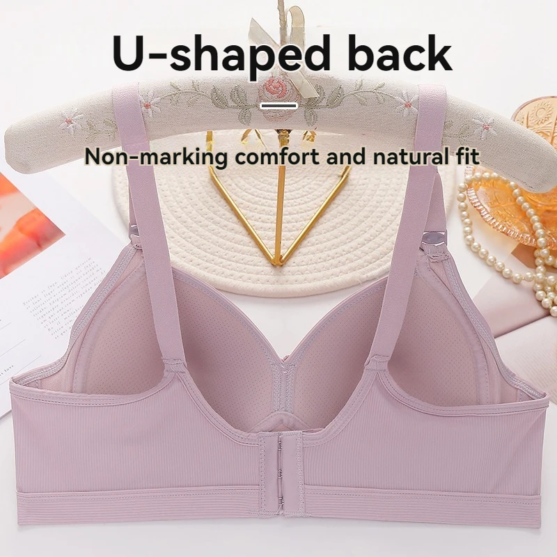 New Large Size Push Up Bra Up Support Adjustable Underwear Female Non Steel Ring Sweat Breathable Sexy Back Lingerie For Women