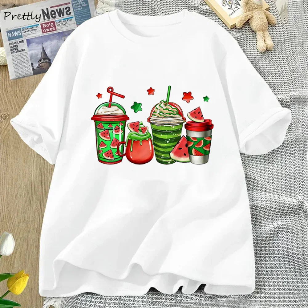 Watermelon Coffee tshirt women streetwear summer t-shirts female harajuku designer clothes