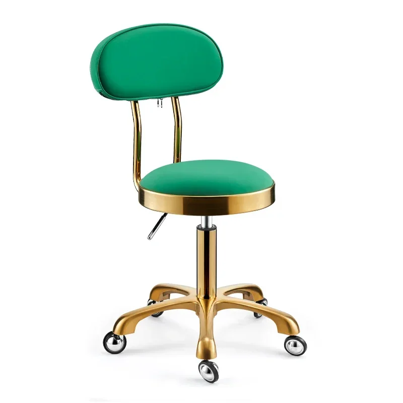 Barber Chairs Leather Round Beauty Manicure Stool Salon Shaving Hairdresser Stools Esthetician Stool With Wheels Rotating Chair