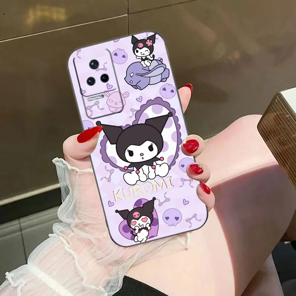 Funda de silicona para teléfono móvil, carcasa bonita de gato Kawaii Kuromi para Redmi K60 K40 Gaming K30 13C 12C 12 10 10C 9T 9C 9A 9 8 7 A1 A2