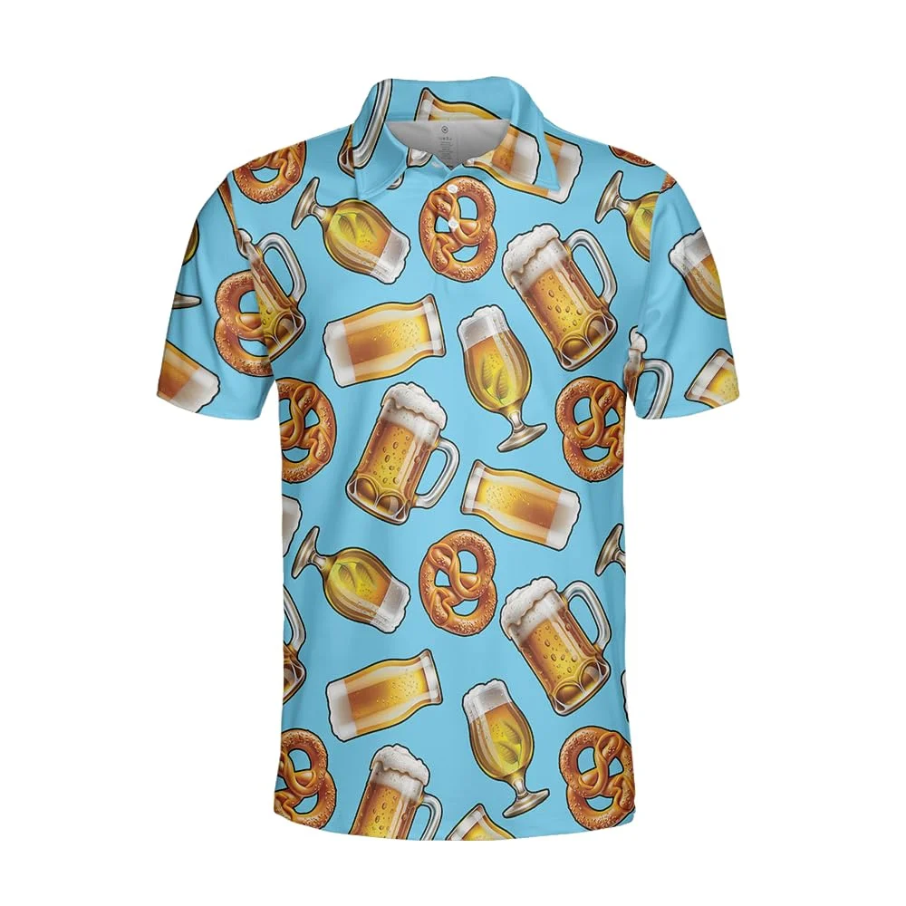German Beer Festival Graphic Polo Shirts For Men Clothes 2025 Oktoberfest Bavaria Munich Beer Bread Printed POLO Shirt Unisex