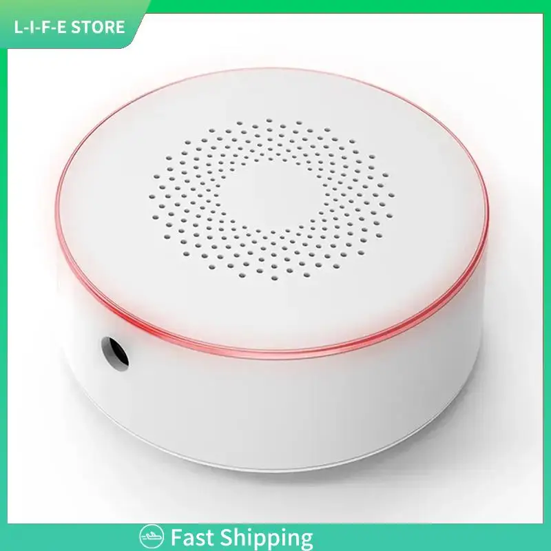 Tuya Smart Zigbee Siren Wireless Audible And Visible Alarm 100Db Anti-Tamper AC Power Work Volume Adjustment-AA98