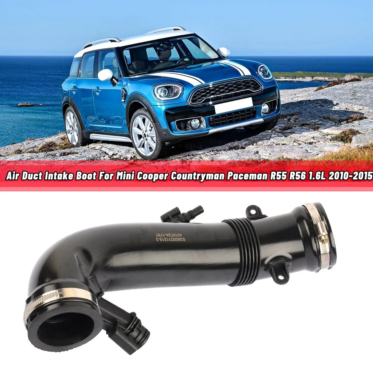 Soufflet d'admission d'air de voiture pour BMW Mini Cooper, Countryman, Paceman, R55, R56, R57, R58, R59, R60, R61, 1.6L, 13717627501-2010, 2015