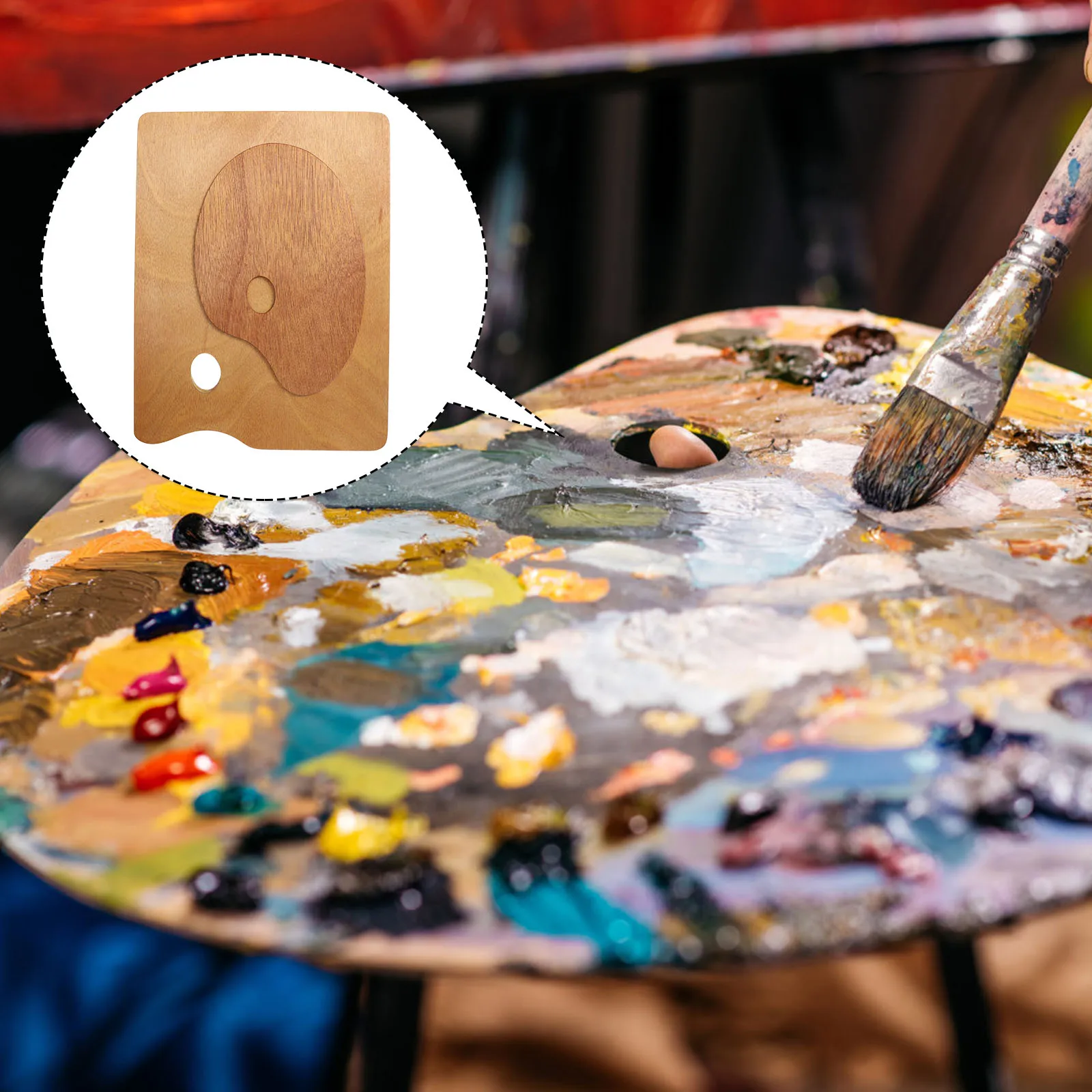 

2 Pcs Wooden Palette Painting Accessory Artists Tray Retro Tools Square Dish Trays for Colour Mixing