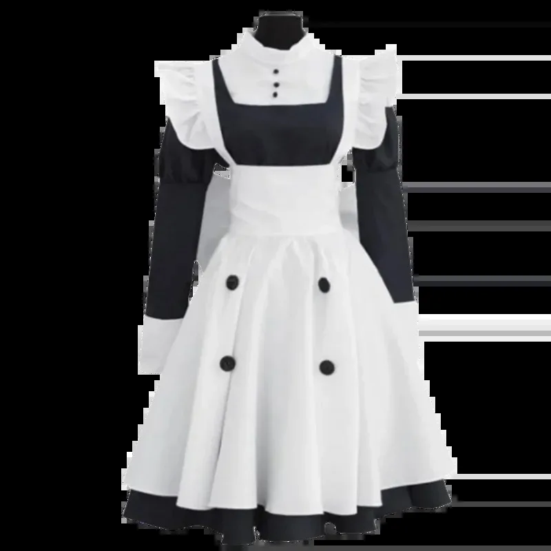 

cosplay@Mey Rin Cosplay Costume, Anmie Black Butler Maid fur s, White Black fur s, Christmas Carnival Partycosplay@