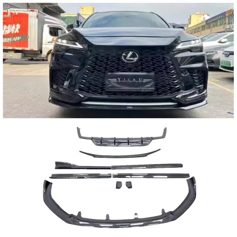 For Lexus RX500H 2021 2022 2023 High Quality Carbon Fiber Car Bumper Front Lip Rear Diffuser Side Skirt Spoiler Body Kit