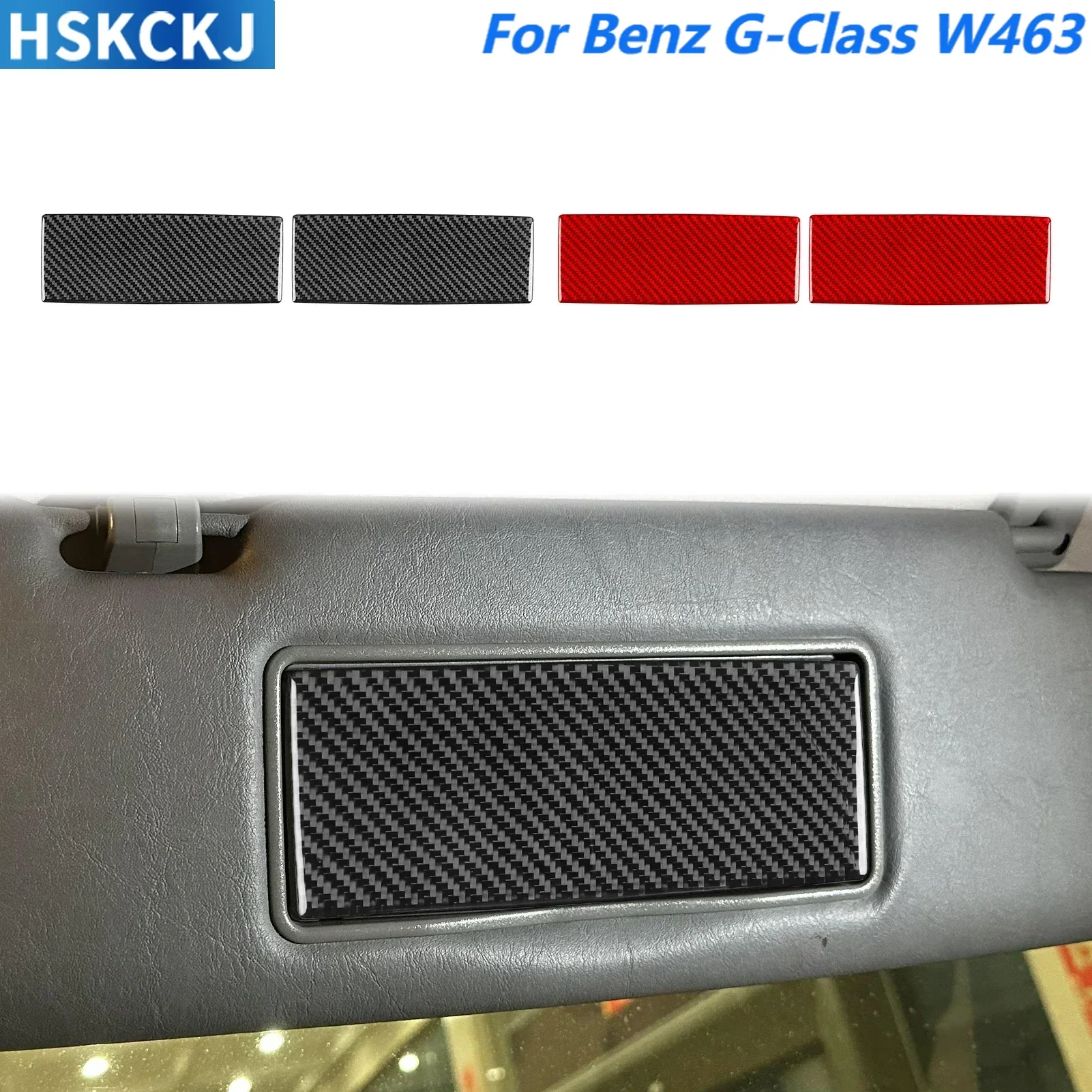 

For Benz G-Class G500 G55 W463 2004—2012 Car Accessories Carbon Fiber Auto Roof Makeup Mirror Panel Interior Cover Trim Sticker