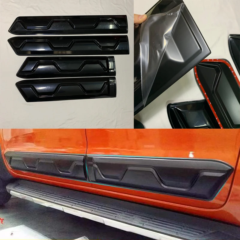Molding Body Car Paint Strip Streamer Protector For Ranger T7 T8 2015-2021 ABS Side Door Skirts Lip Anti Scratch Protection