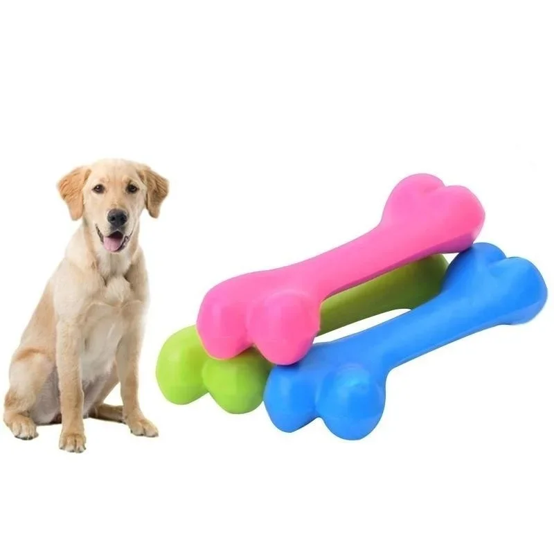 Hot Dogs Puppies Cats Rubber Teeth Teeth Chewing Bone Play Training Get Fun Toys (Random Color)