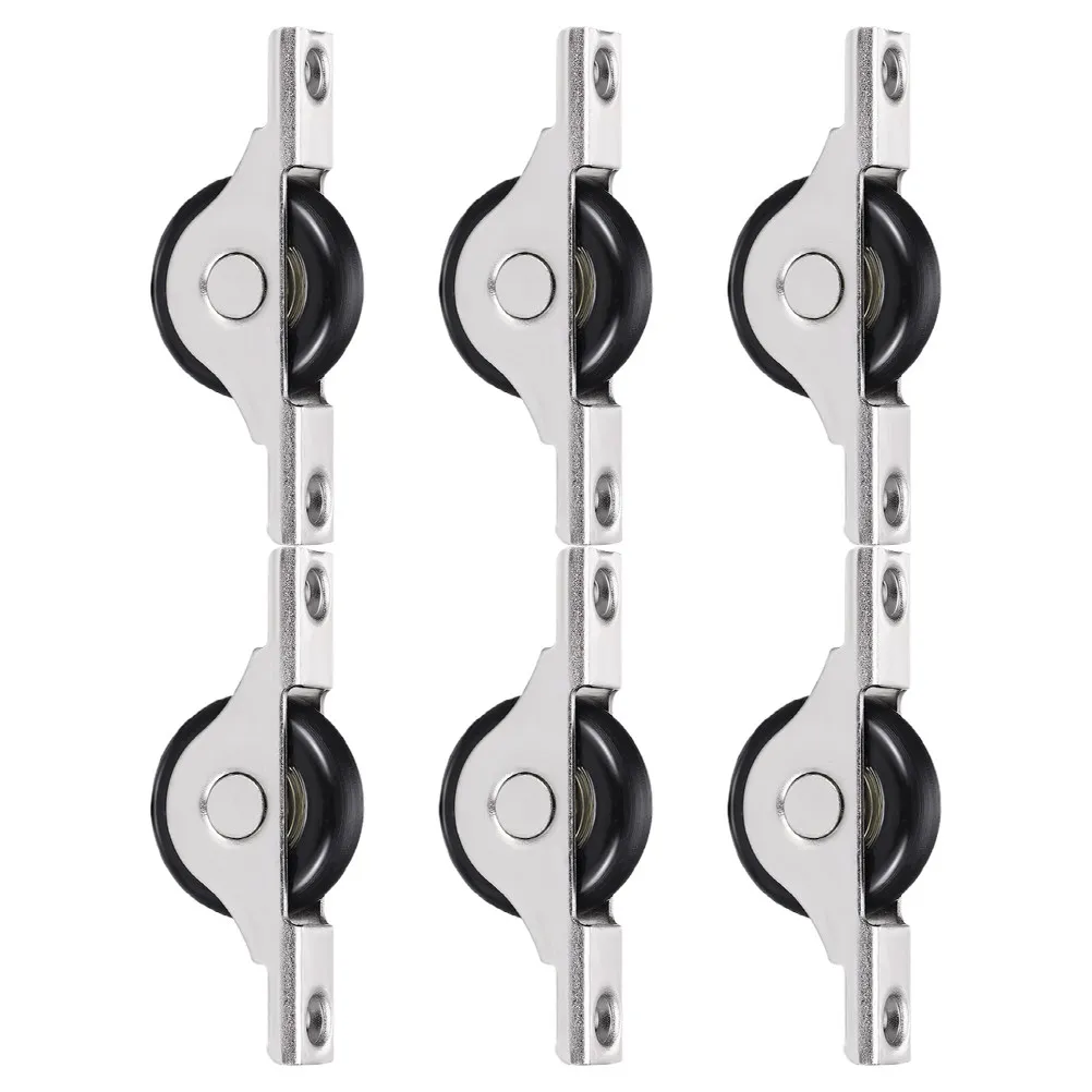 6Pcs Heavy Duty Sliding Door Rollers Nylon Wheel with Metal Core for Closet Wardrobe Cabinet Sliding Windows Furniture Use