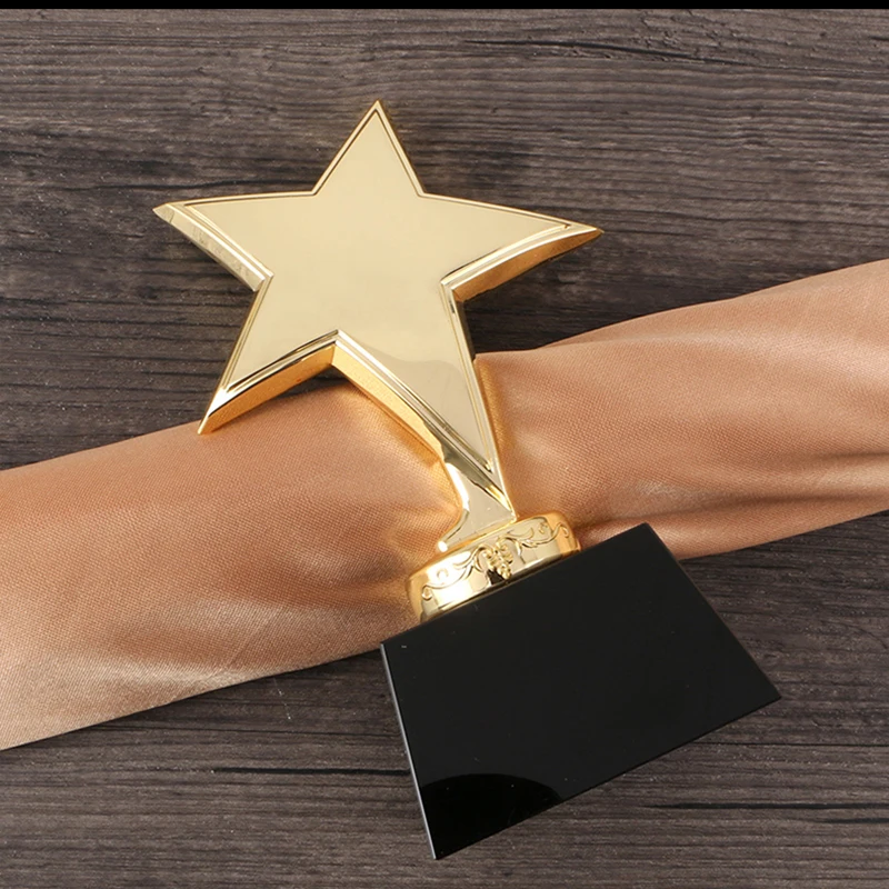 Gold Metal Star Crystal Trophy Free Custom Engraving Music Singer Speech Beauty Contest Prize Best Awards