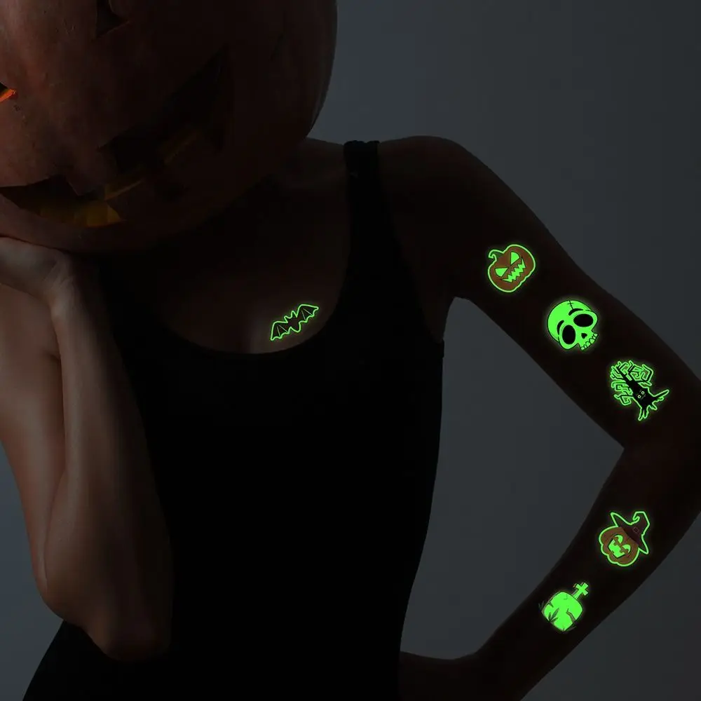 

10 pcs Fluorescence Glowing Spider Web Stickers Body Art Temporary Halloween Decoration Stickers Waterproof Decals