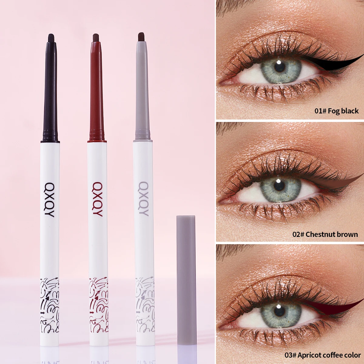 Le stylo gel eye-liner QXQY est extrêmement fin, naturel, imperméable et conignez un stylo eye-liner de coloration