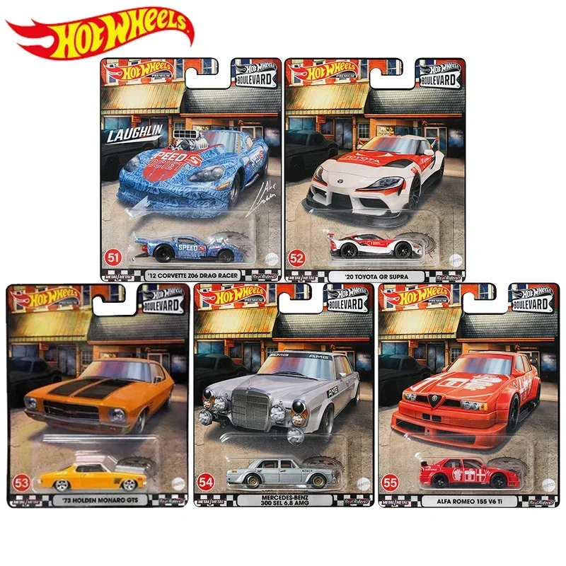 Hot Wheels Premium Diecast Carro para Crianças, Brinquedos para Crianças, Veículos para Meninos, Toyota, Nissan, Porsche, Lancia, Caixa Quebrada,