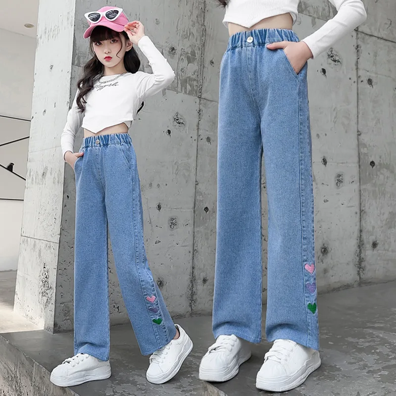 

Spring Fall Girls Jeans For Solid Color Kids Jeans Casual Style Jeans For Children Teenage Children Clothes 6 8 10 12 14 Years