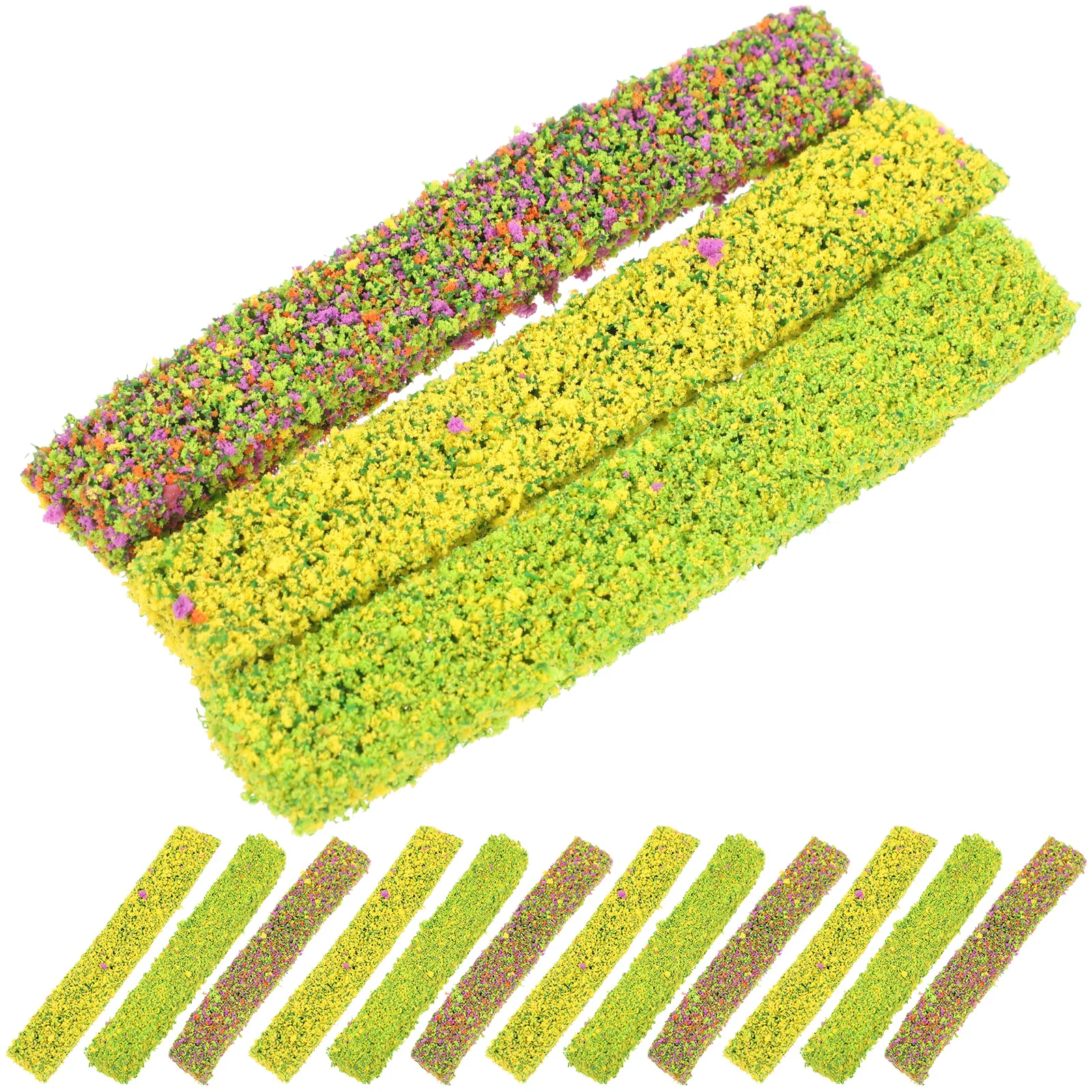 

15pcs Simulated Lawn Decoration Lightweight DIY Scenery Sand Table Micro Landscape Miniature Garden Train Railway Realistic