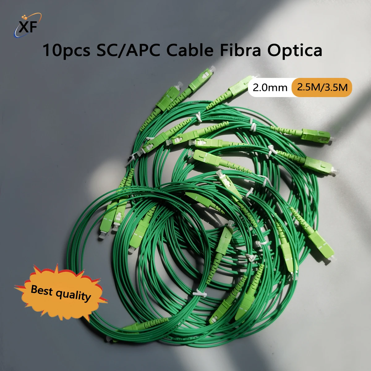 10PCS Fiber Optic Cable 2.5M/3.5M SC/APC-SC/APC G657A2 Fiber Optic Internet Cable FTTH Patch Cord 1.6mm Converter Patch Cord