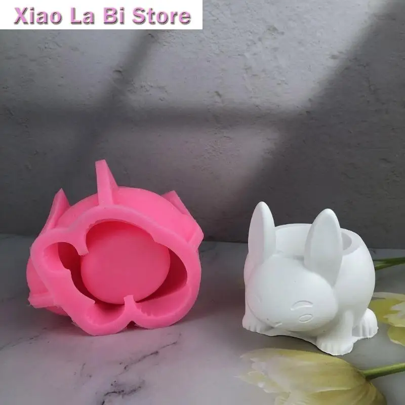 

XXFD Flexible Silicone Mold for Concrete Flower Pot Rabbit Shaped Desk Planter Mould