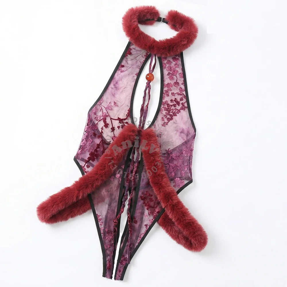 

Китайский костюм Ханьфу AniLV: Фиолетовое боди, сексуальное нижнее белье, соблазнительное чипао, пижама, эротический наряд, костюм для косплея