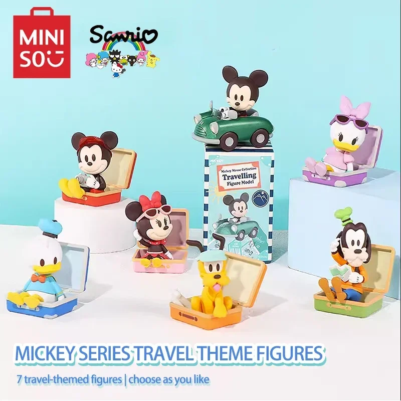 

MINISO Disney Blind Box Mickey Mouse Goofy Donald Duck Travel Series Decorations Anime Peripheral Children's Toys Christmas Gift