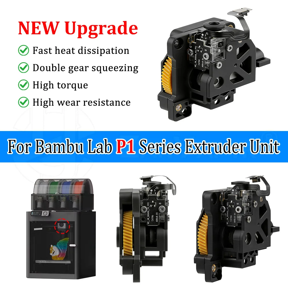 Extruder Replacement Parts for Bambu Lab P1P P1S 3D Printer High Strength Stable Feeding Accessories