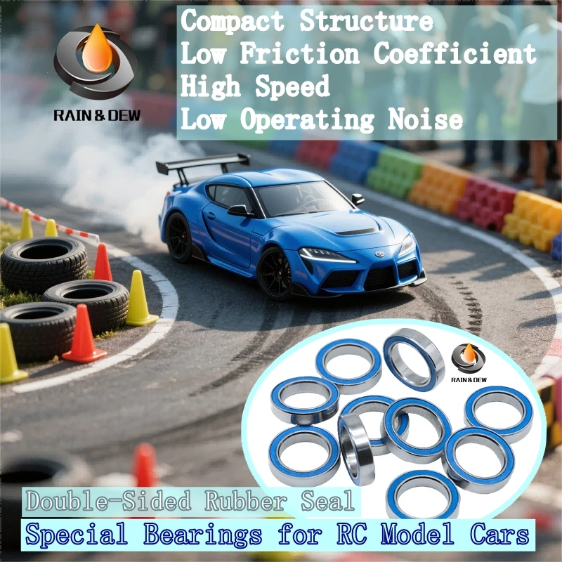 2Pcs 6900RS Blue Bearing ABEC-7 Bicycle Hub Front Rear Hubs Wheel Bearing Steel Balls Bearings 10*22*6 Mm