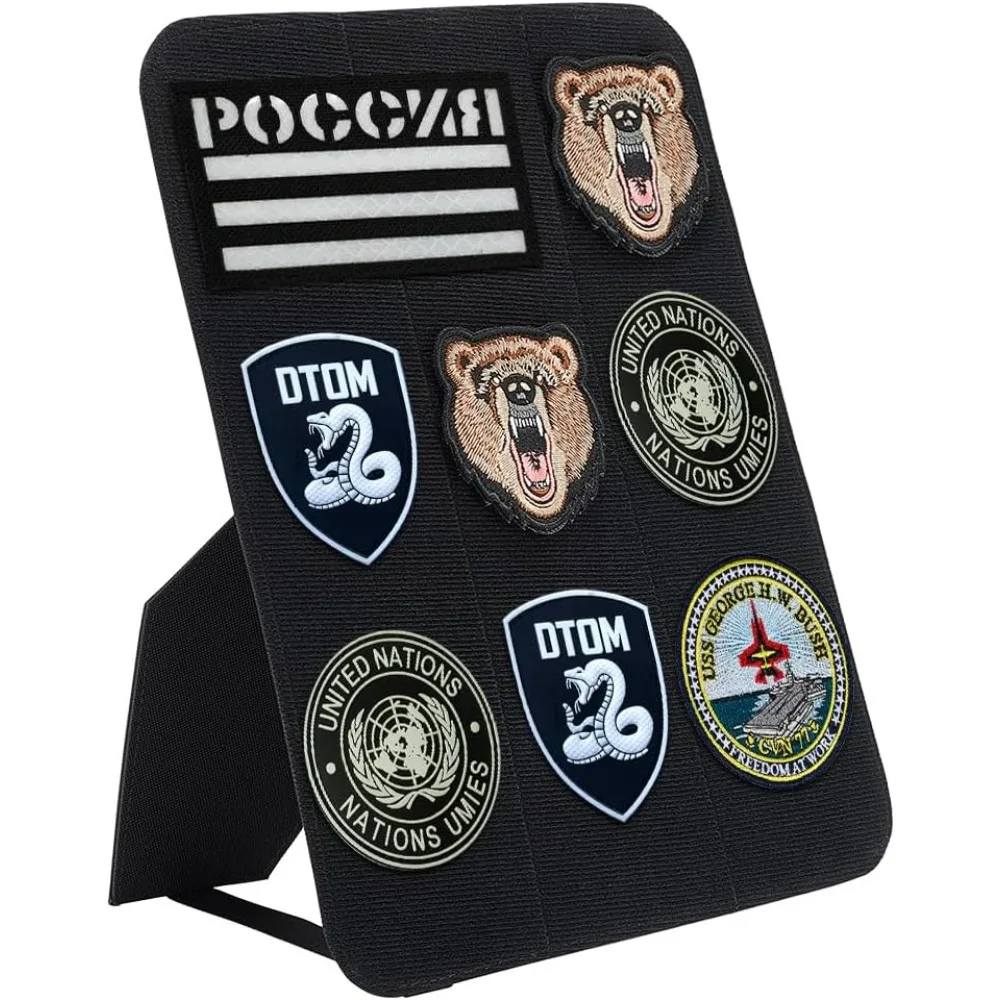 Black Tactical Patches Display Panel 14.2x11