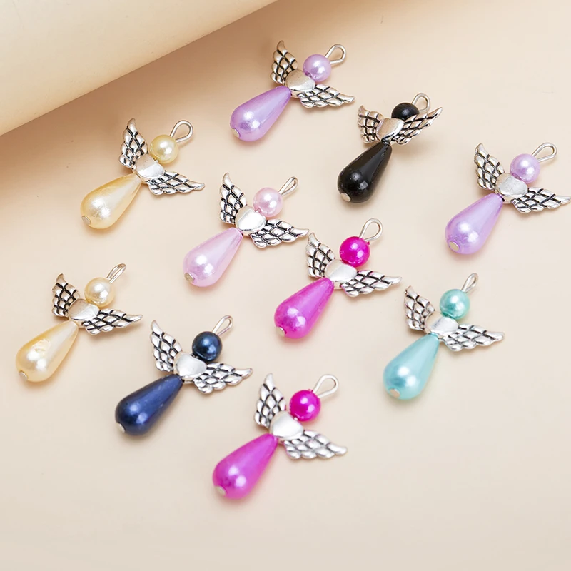 New 10pcs/lot Mixed Angel Wings Charms Pendant DIY Earring Necklace for Jewelry Making Accessories