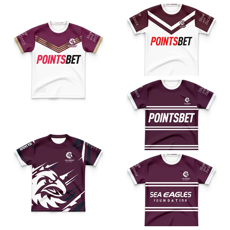 

2024 Sea Eagles rugby jersey home and away rugby jersey Australia Sea Eagles children's short sleeved jersey High quality multip