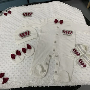 Dollbling-Personalized Crown Baby Girl Layette Set, departure from the hospital, newborns Bling Outfits, 5pcs 10 Main Sales Exit Maternity Girl - №9