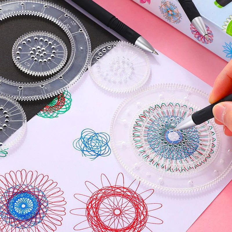 Juguete espirógrafo, Kit de dibujo artístico en espiral para niños, la manera clásica para hacer diseños increíbles sin recuentos, juguetes educativos creativos STEM