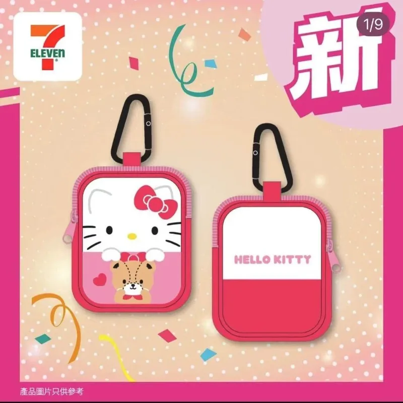Sanrio Hello Kitty Anime Kawaii Ins Borsa per carte di monete alla moda Simpatico Kuromi Borsa per cuffie Portachiavi Ciondolo appeso Regali