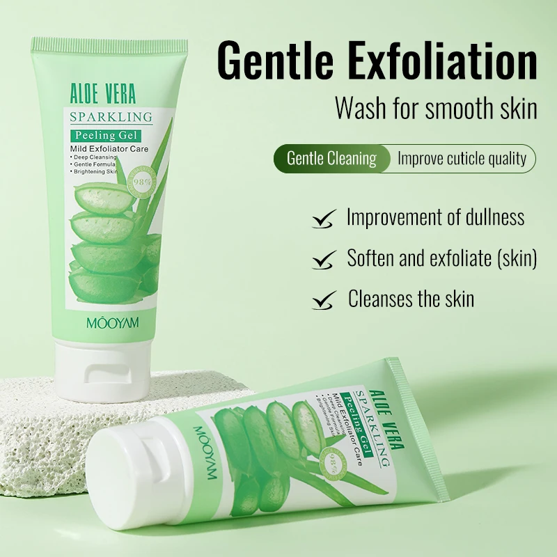 Aloe Vera Gel Face Organic Aloe Vera Sparkling Peeling Gel Deep Cleansing Moisturizing Facial Cleanser Skincare Product