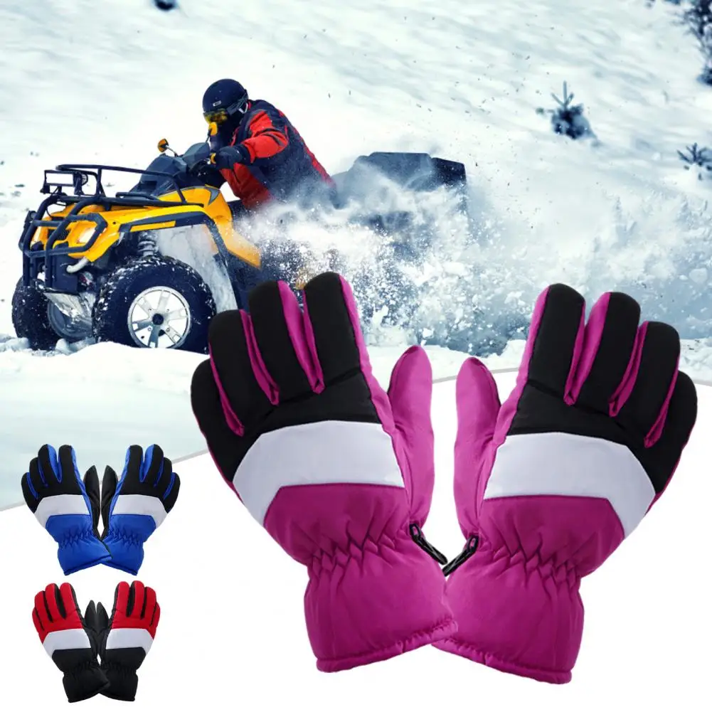 Gants de moto unisexe, 1 paire, élégants, antidérapants, paume pour hommes et femmes, étanches, gants de Ski à doigts complets pour Sports de plein