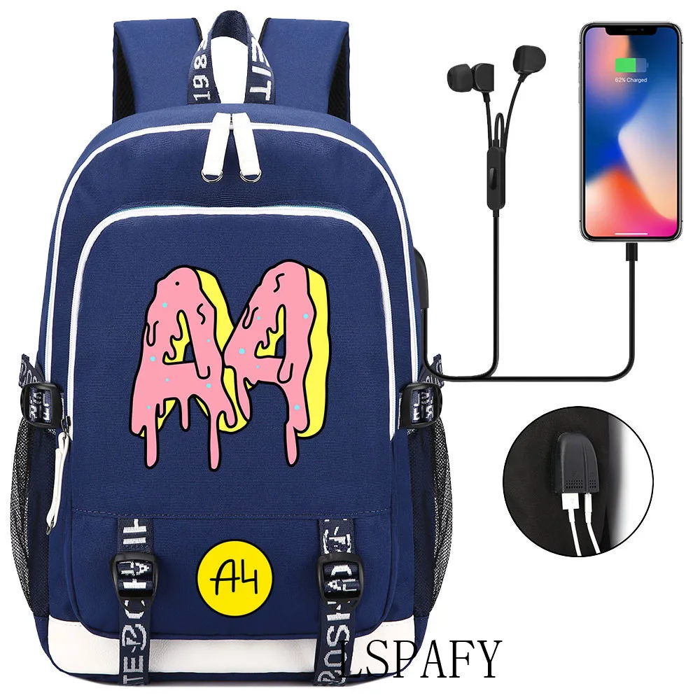 A4 Vlad school bags for girls Boys мерч а4 laptop backpack usb backbag children backpacks Capacity for Teenagers bag pack