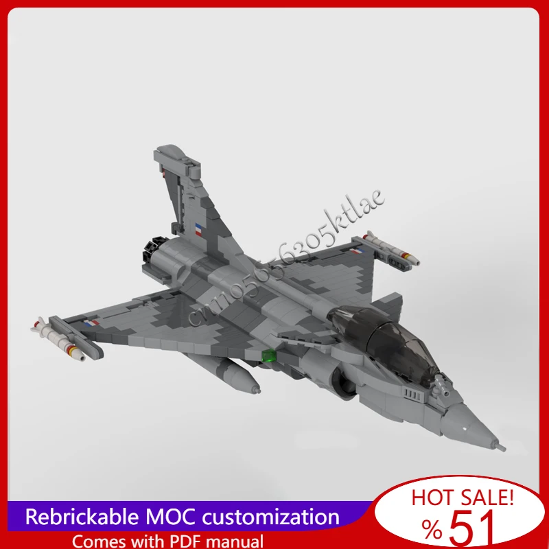 

834 PCS MOC Air Combat Series Rafale Fighter Jet Model Building Blocks Bricks DIY Creative Assembly Toys For Kids Festival Gifts