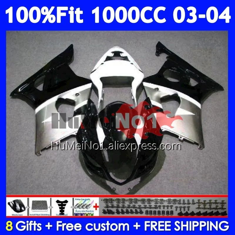 OEM Body For SUZUKI GSXR-1000 Black silvery GSXR 1000 CC 117No.63 1000CC GSX R1000 K3 GSXR1000 03 04 2003 2004 Injection Fairing