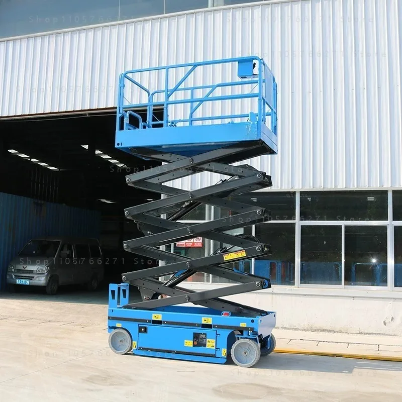 Electric Hydraulic Self‑Propelled Scissor Lift Platform Rechargeable Manned Small Aerial Work Climbing Vehicle