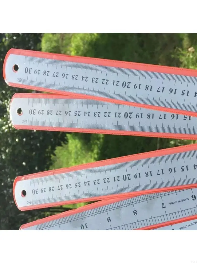 3 Pcs Metal Ruler Stainless Steel Rulers with Double-Sided Scale for Students 