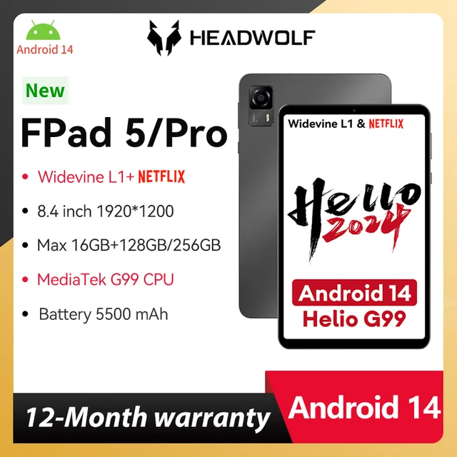 HEADWOLF FPad 5/Proアンドロイド14タブレットPC 8.4インチ最大16 GB 