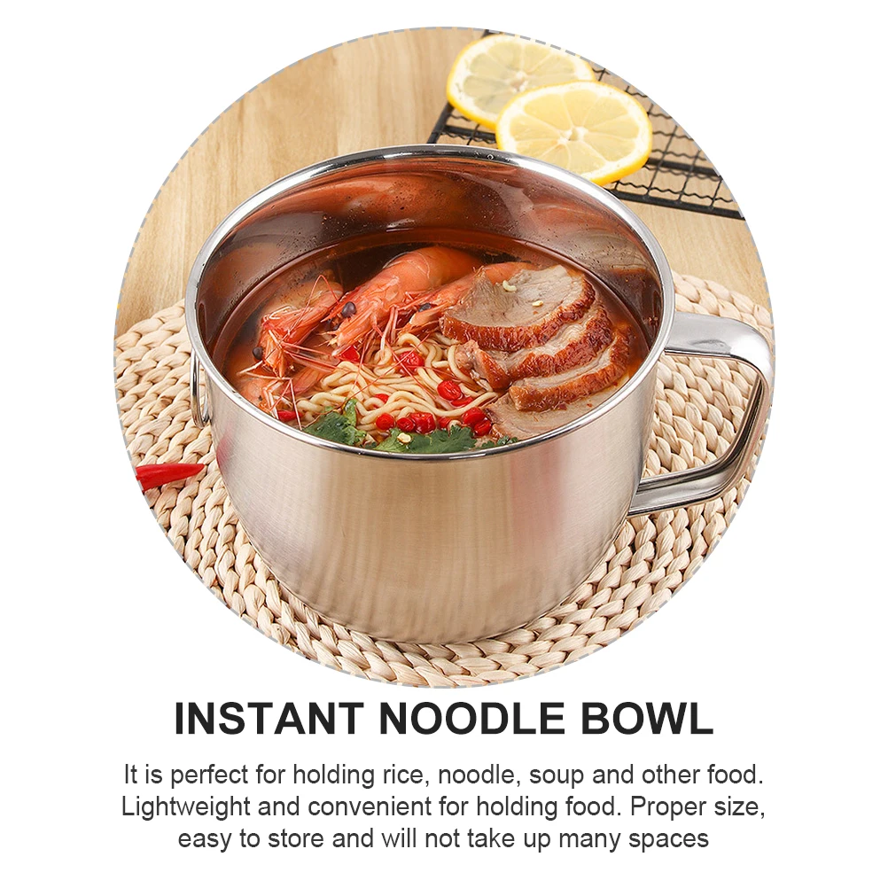 

Stainless Steel Household Food Bowl Instant Noodle Container Lightweight Soup Holder Stainless Steel Bowl