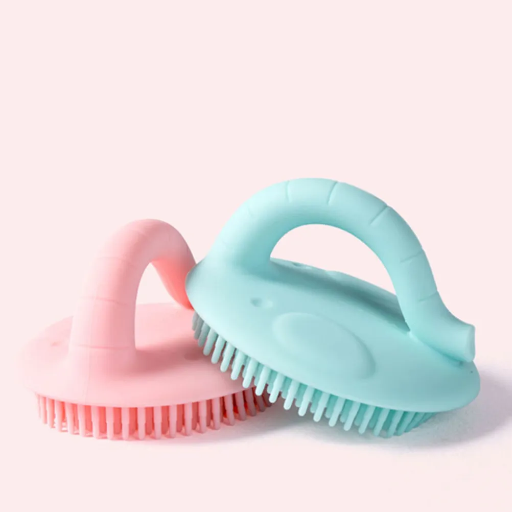 1Pcs Silicone Baby Bath Brush Soft Gentle Exfoliating Cleansing Scrubber for Infants Toddlers Lightweight Portable Mini Shower