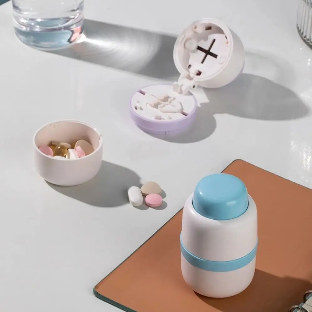 

DIY 2-in-1 Pill Box Portable Empty Pill Cutter Mini Waterproof Pill Organizer Case Household