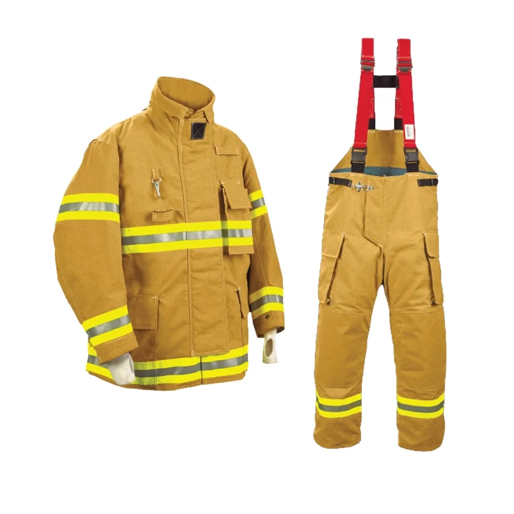 Super Deal NFPA 1971 Certified 4-Layer Aramid Fire Fighting Suits with Anti-Heat & Fire Proof Features-Ayonsafety