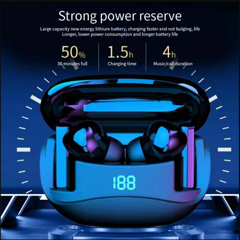 Mate-60 Wireless Bluetooth 5.0 Earbuds Binaural Style Soft Silicone Sports Stereo Bass TWS Headset for Phones Operating Systems