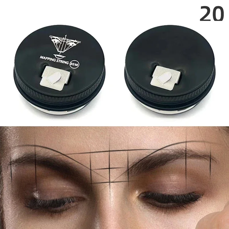 20m Microblading Mapping String Pre-Inked Eyebrow Marker Thread Tattoo Brows Pre Inked PMU Mapping String 1 Box