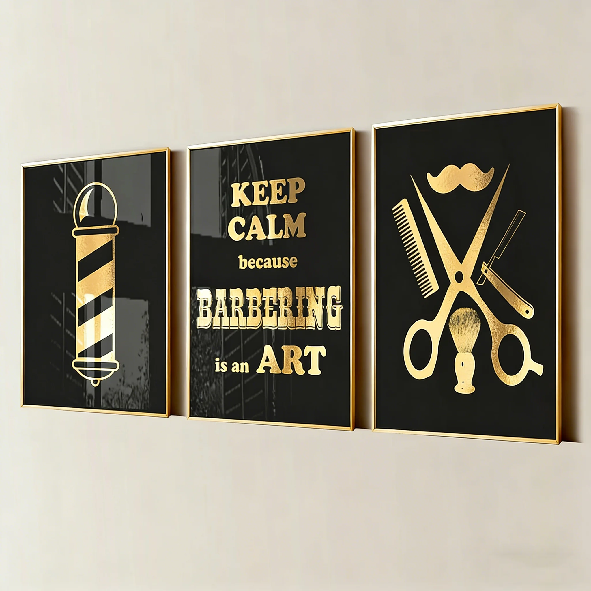 3 Barber Shop Decor Beauty Art Hairdressing Art Haircut Poster Beauty Treatment Barber Gift Hairdresser Gift Hairstylist Gift Go
